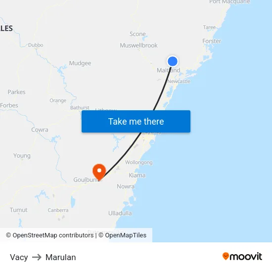 Vacy to Marulan map