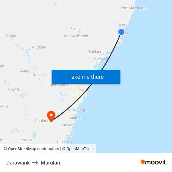 Darawank to Marulan map