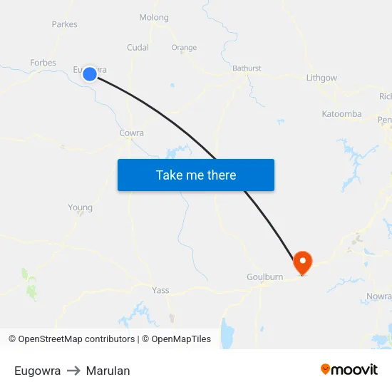 Eugowra to Marulan map