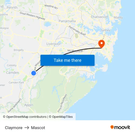 Claymore to Mascot map