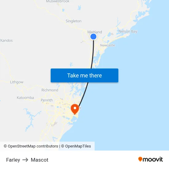 Farley to Mascot map