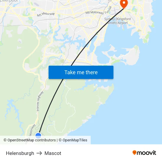 Helensburgh to Mascot map