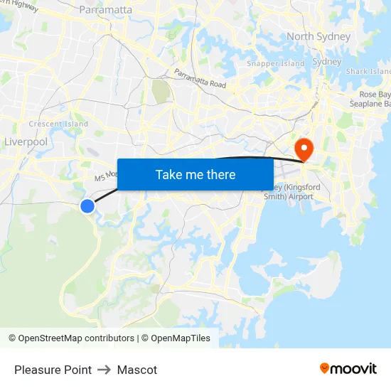 Pleasure Point to Mascot map