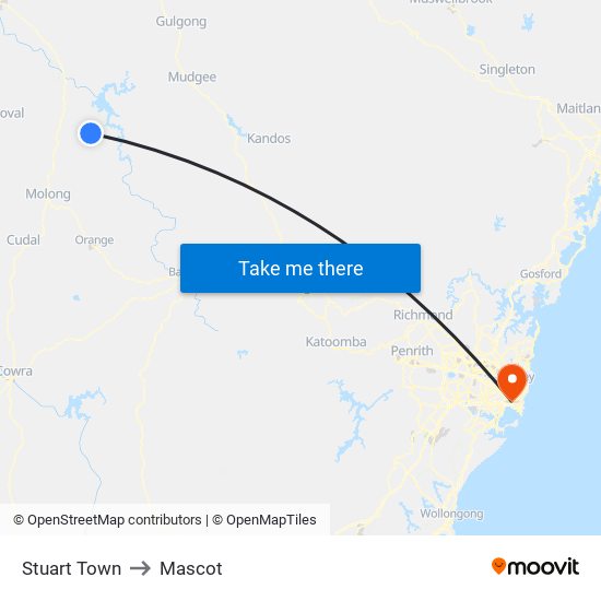 Stuart Town to Mascot map