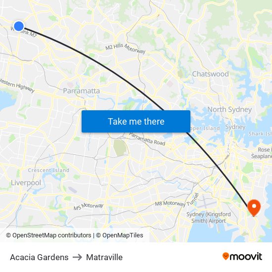 Acacia Gardens to Matraville map