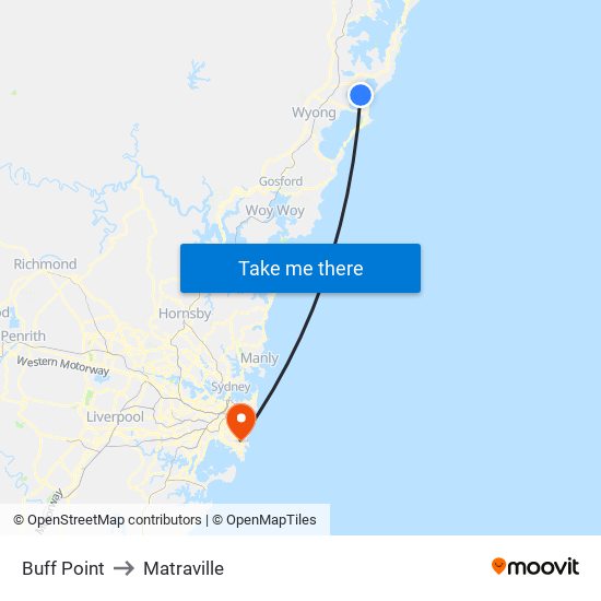 Buff Point to Matraville map