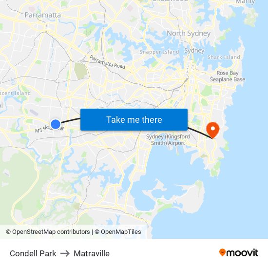 Condell Park to Matraville map