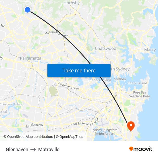 Glenhaven to Matraville map