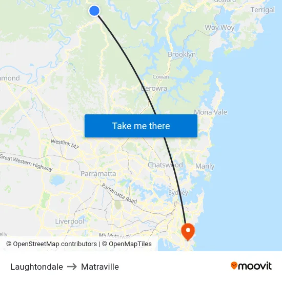 Laughtondale to Matraville map