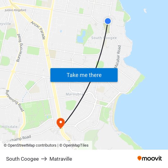 South Coogee to Matraville map