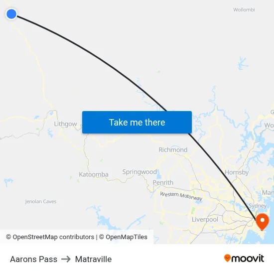 Aarons Pass to Matraville map
