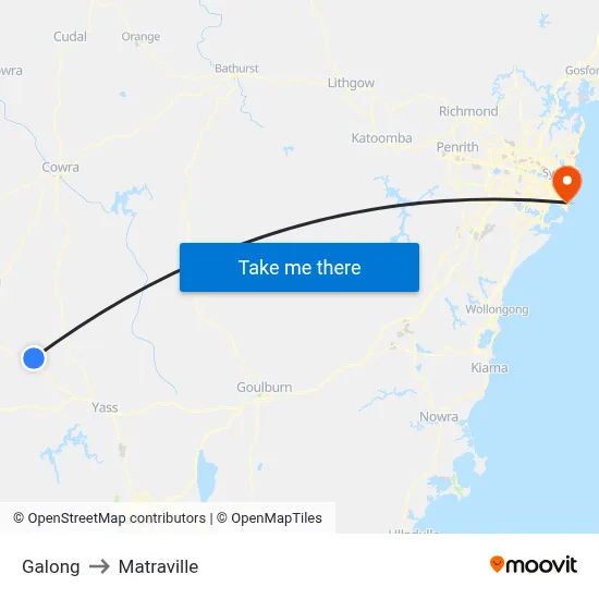 Galong to Matraville map