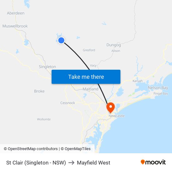 St Clair (Singleton - NSW) to Mayfield West map