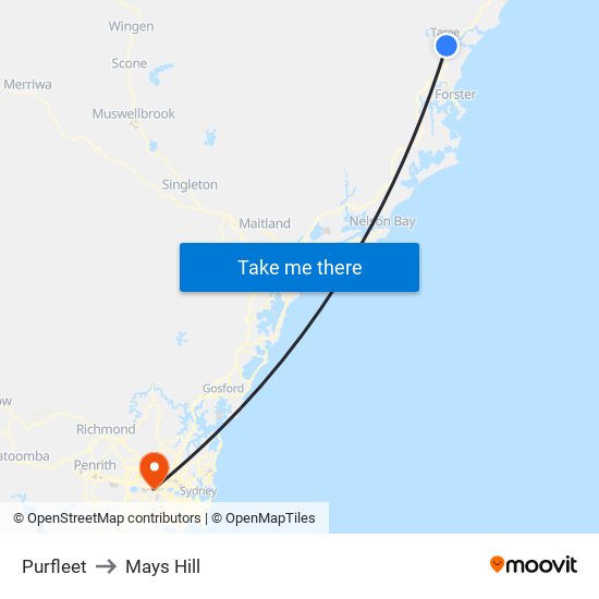 Purfleet to Mays Hill map