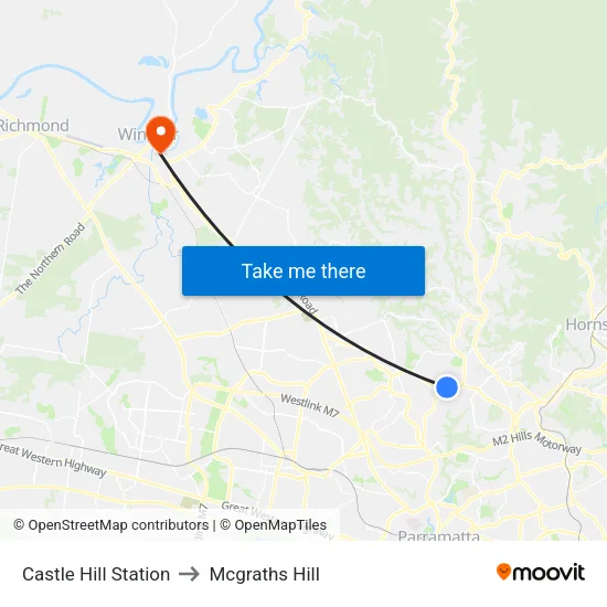 Castle Hill Station to Mcgraths Hill map
