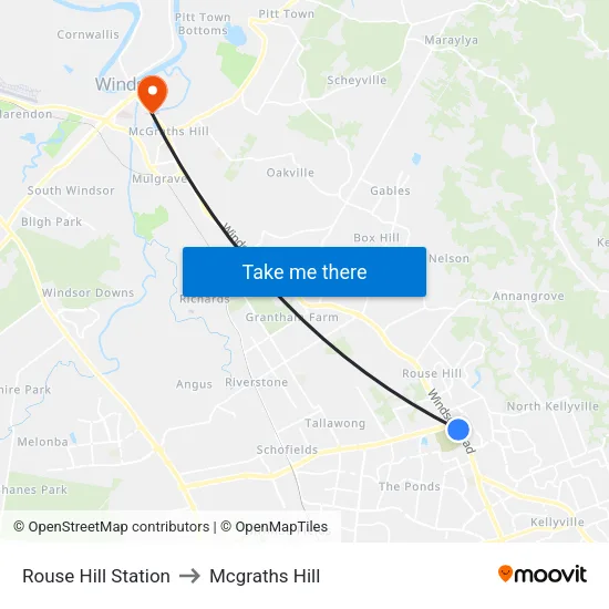 Rouse Hill Station to Mcgraths Hill map