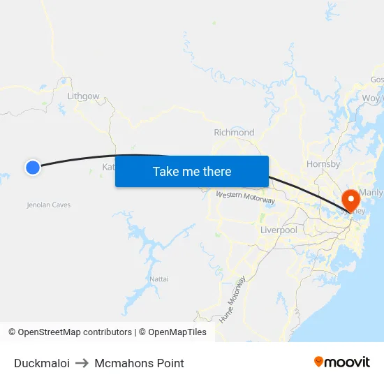 Duckmaloi to Mcmahons Point map
