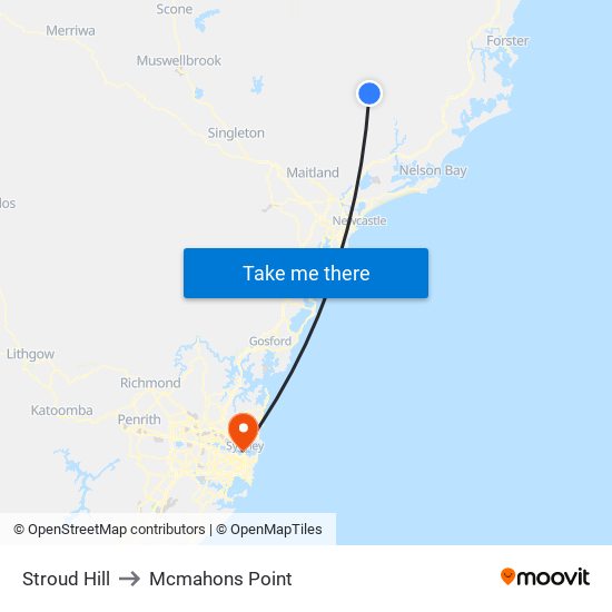 Stroud Hill to Mcmahons Point map