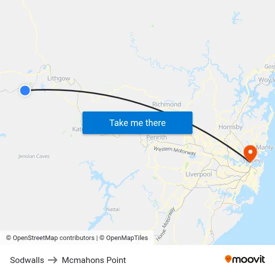 Sodwalls to Mcmahons Point map