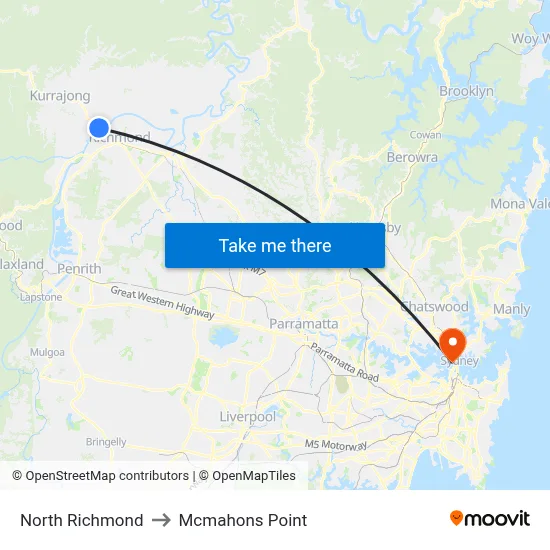 North Richmond to Mcmahons Point map