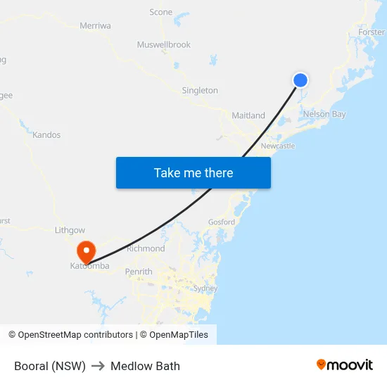 Booral (NSW) to Medlow Bath map