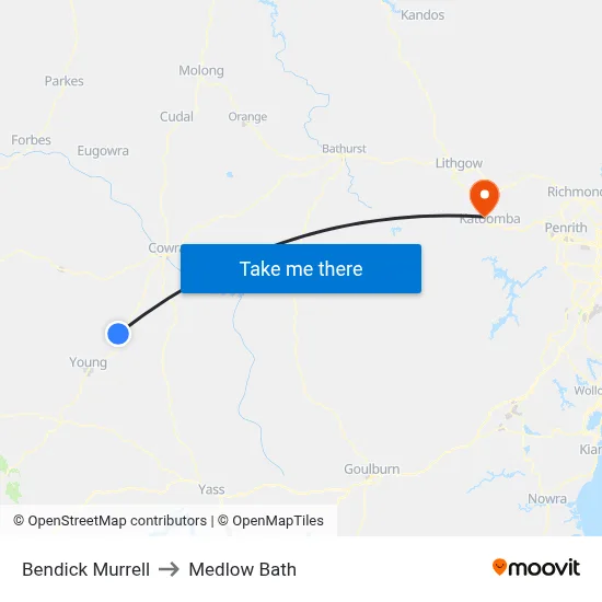 Bendick Murrell to Medlow Bath map