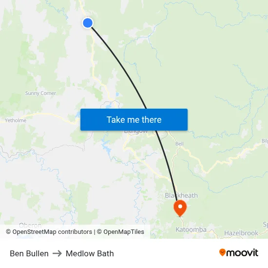 Ben Bullen to Medlow Bath map
