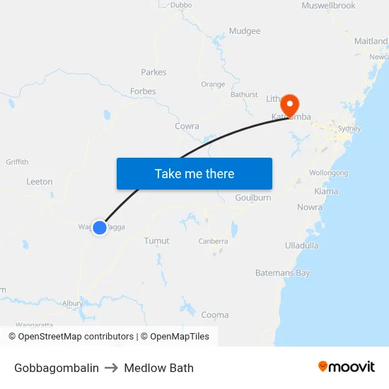 Gobbagombalin to Medlow Bath map