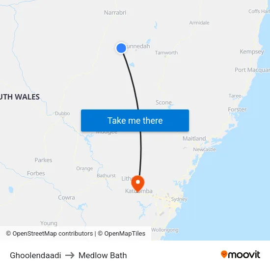 Ghoolendaadi to Medlow Bath map