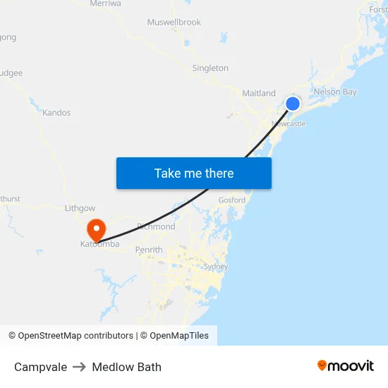 Campvale to Medlow Bath map