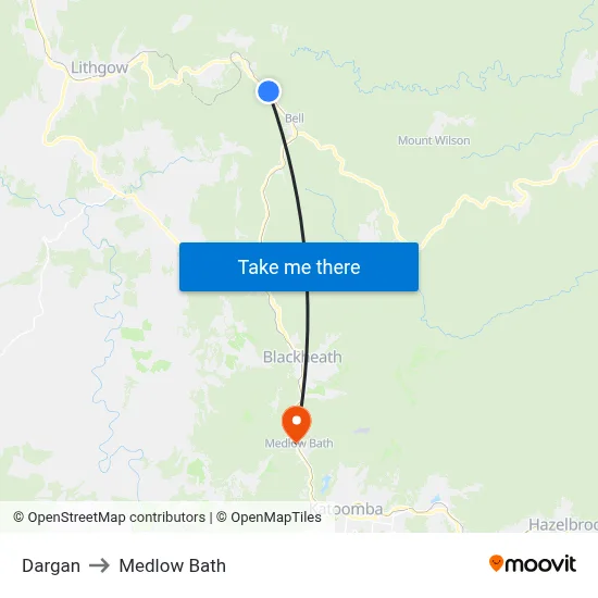 Dargan to Medlow Bath map