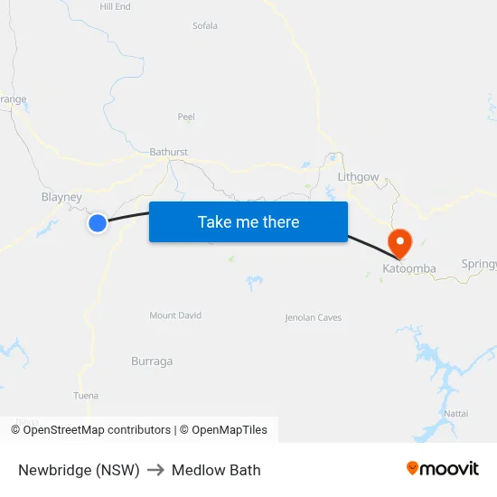 Newbridge (NSW) to Medlow Bath map