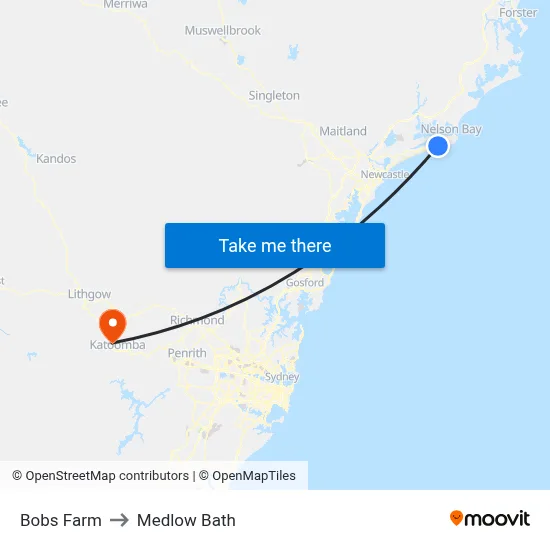 Bobs Farm to Medlow Bath map