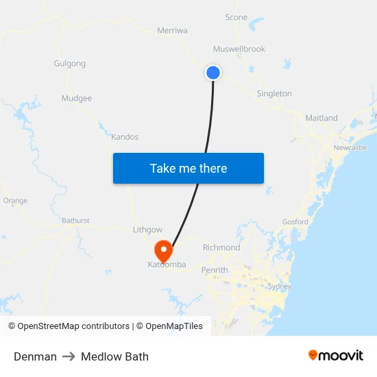 Denman to Medlow Bath map