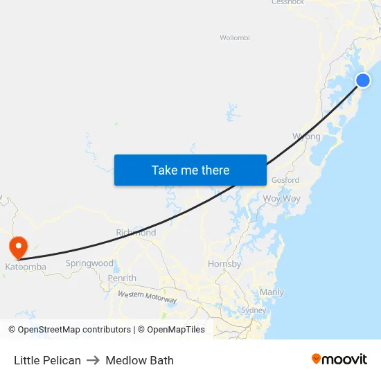 Little Pelican to Medlow Bath map