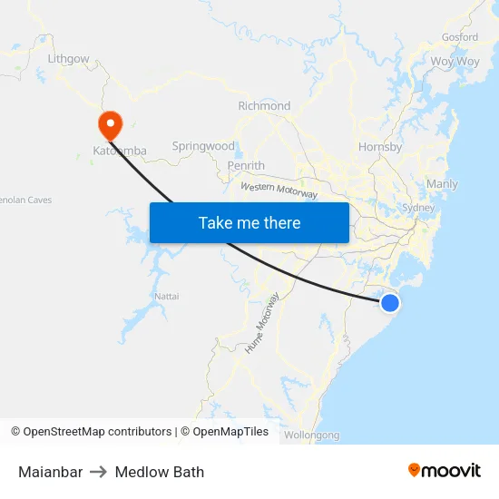 Maianbar to Medlow Bath map