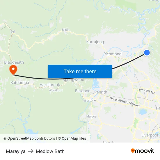 Maraylya to Medlow Bath map