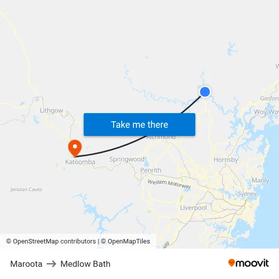 Maroota to Medlow Bath map