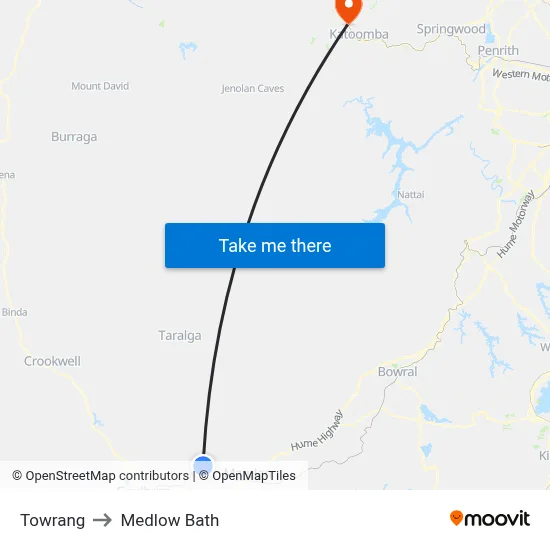 Towrang to Medlow Bath map