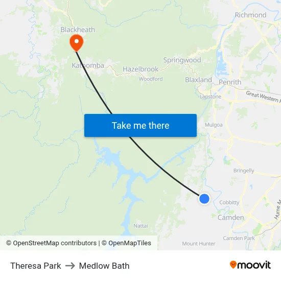 Theresa Park to Medlow Bath map