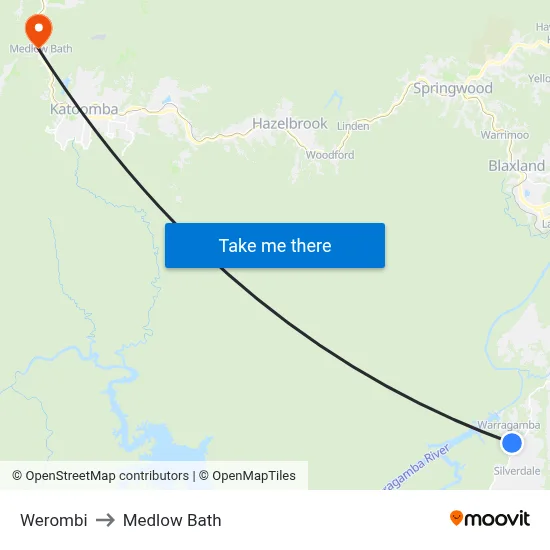 Werombi to Medlow Bath map