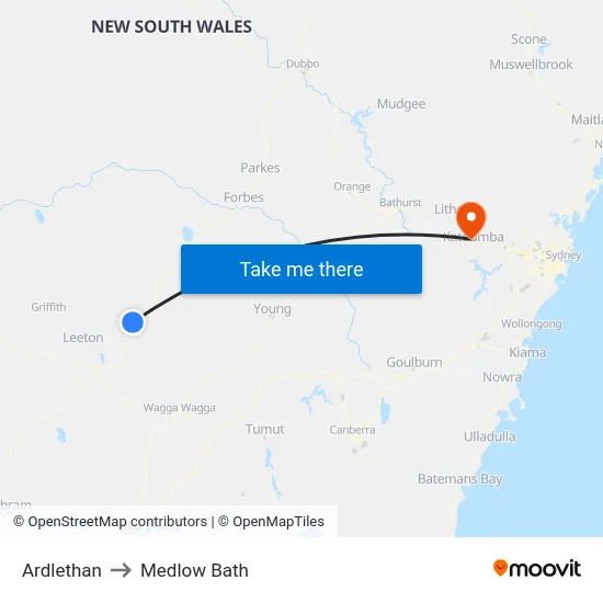 Ardlethan to Medlow Bath map