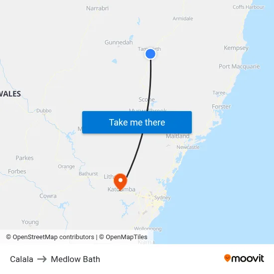 Calala to Medlow Bath map