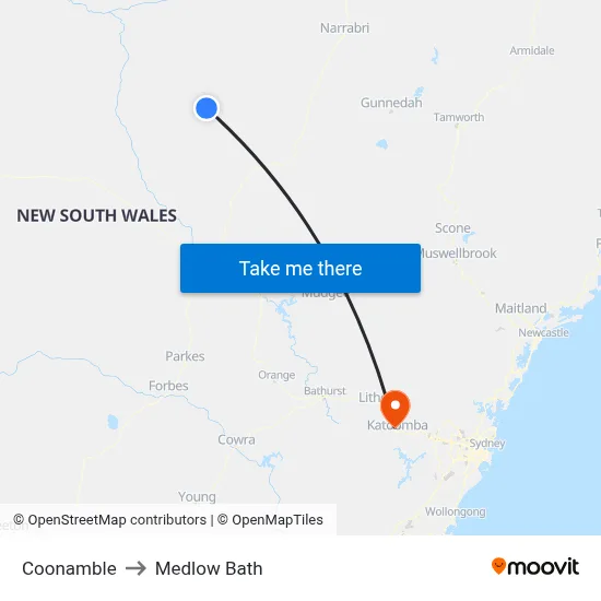 Coonamble to Medlow Bath map