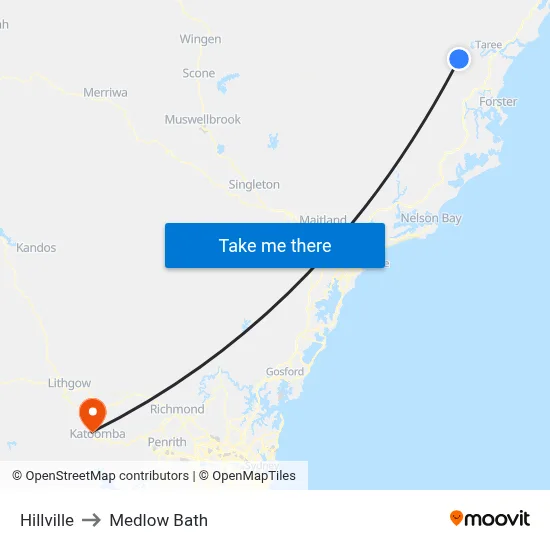 Hillville to Medlow Bath map