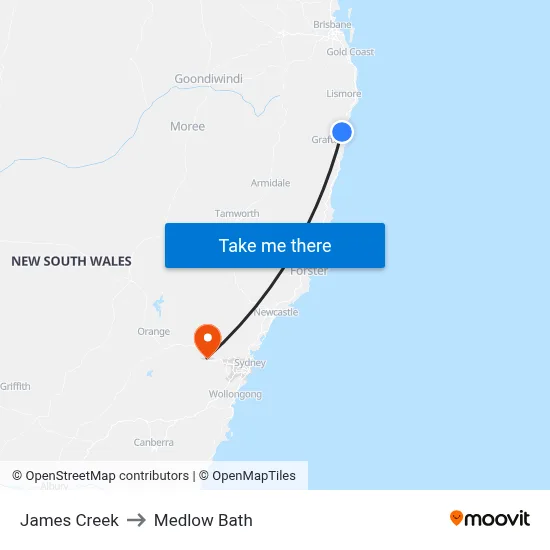 James Creek to Medlow Bath map