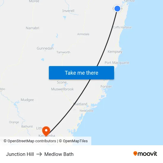 Junction Hill to Medlow Bath map