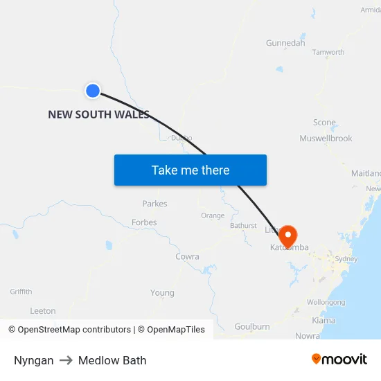 Nyngan to Medlow Bath map