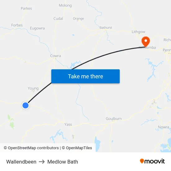 Wallendbeen to Medlow Bath map