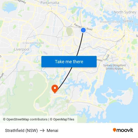 Strathfield (NSW) to Menai map